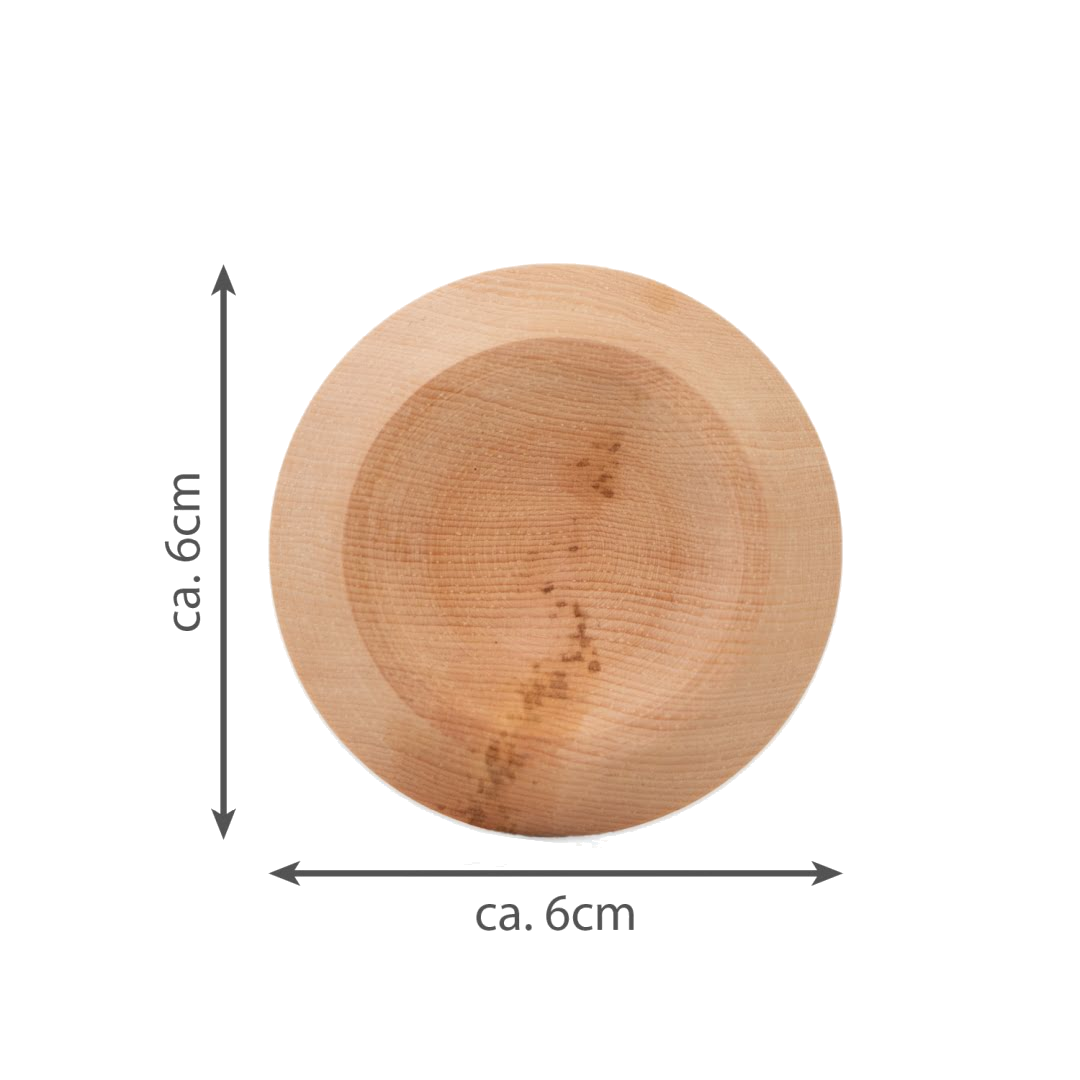 Arvenholz Ablageteller mit verteifung Masse von oben  ⌀ 6cm