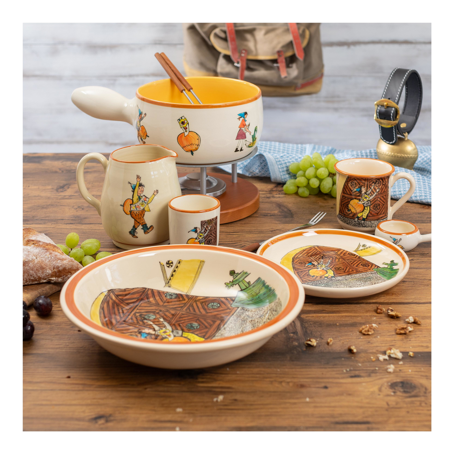 Children's cup Ursli at the gate / ceramic
