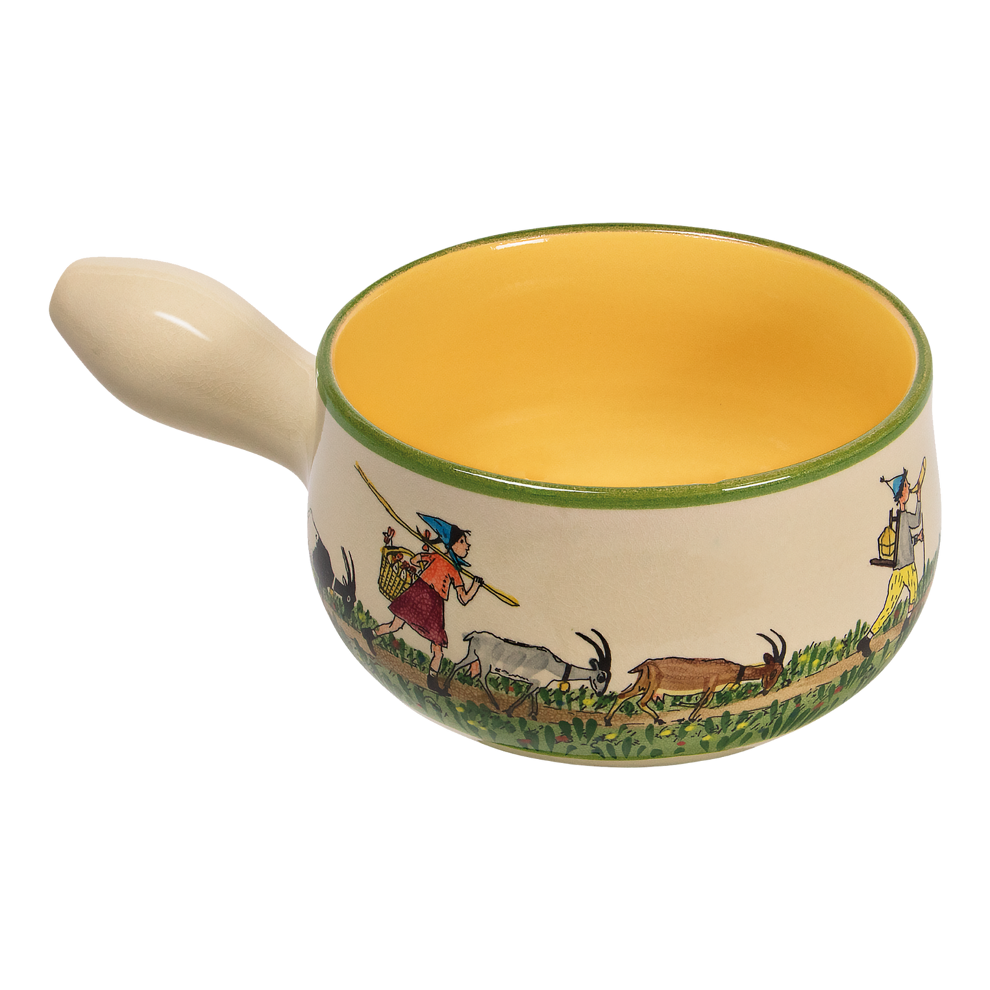 Caquelon Alpaufzug Flurina & Schellen-Ursli Keramik