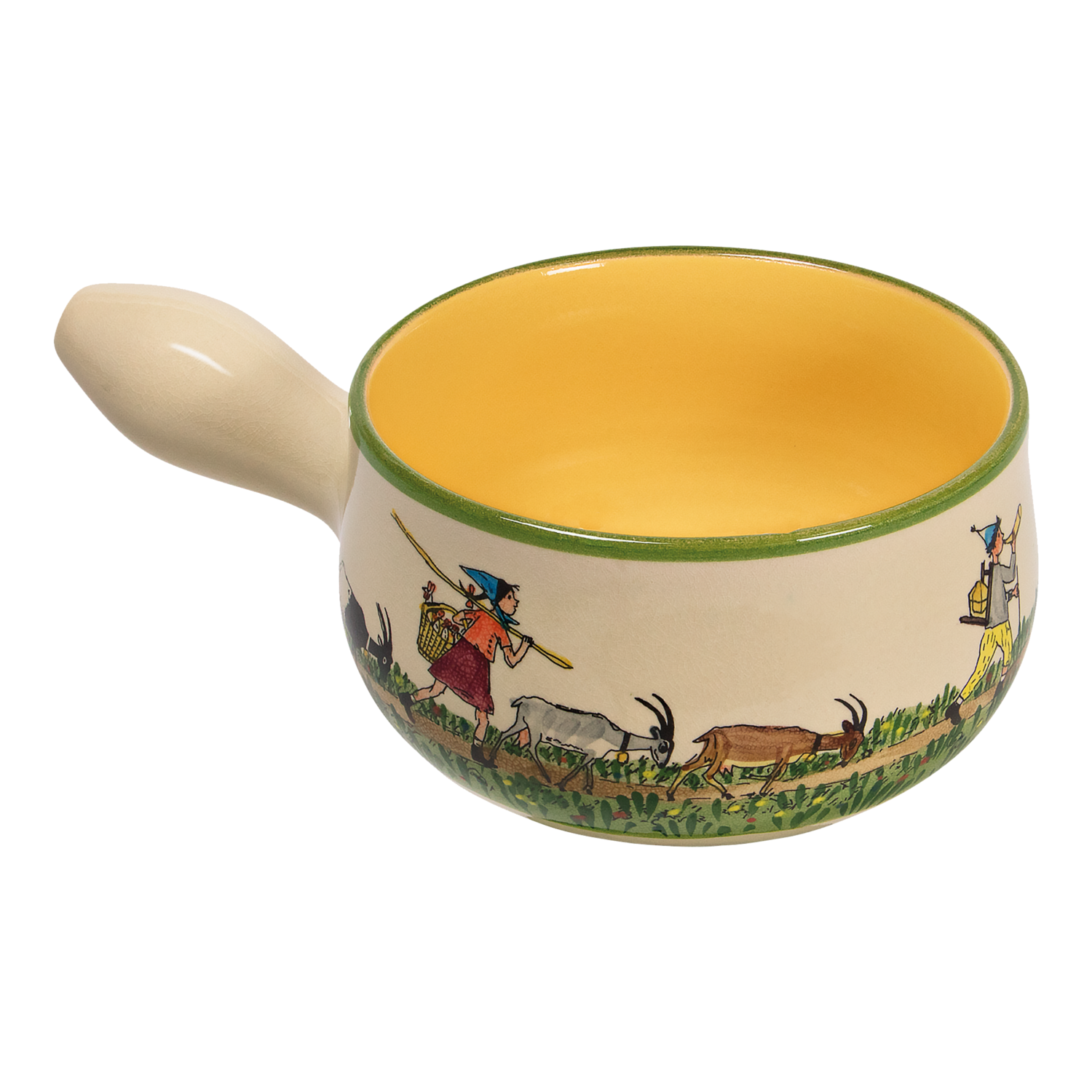 Caquelon Alpaufzug Flurina & Schellen-Ursli Keramik