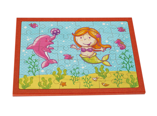 Holzpuzzle Meerjungfrau bedruckt