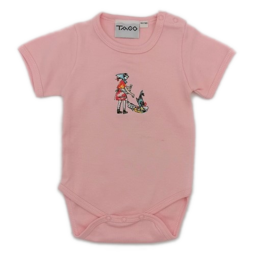 Kinderbody Flurina bestickt rosa