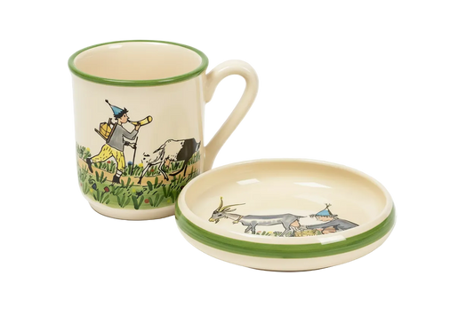 Set per bambini Ursli con piatto capra + tazza in ceramica