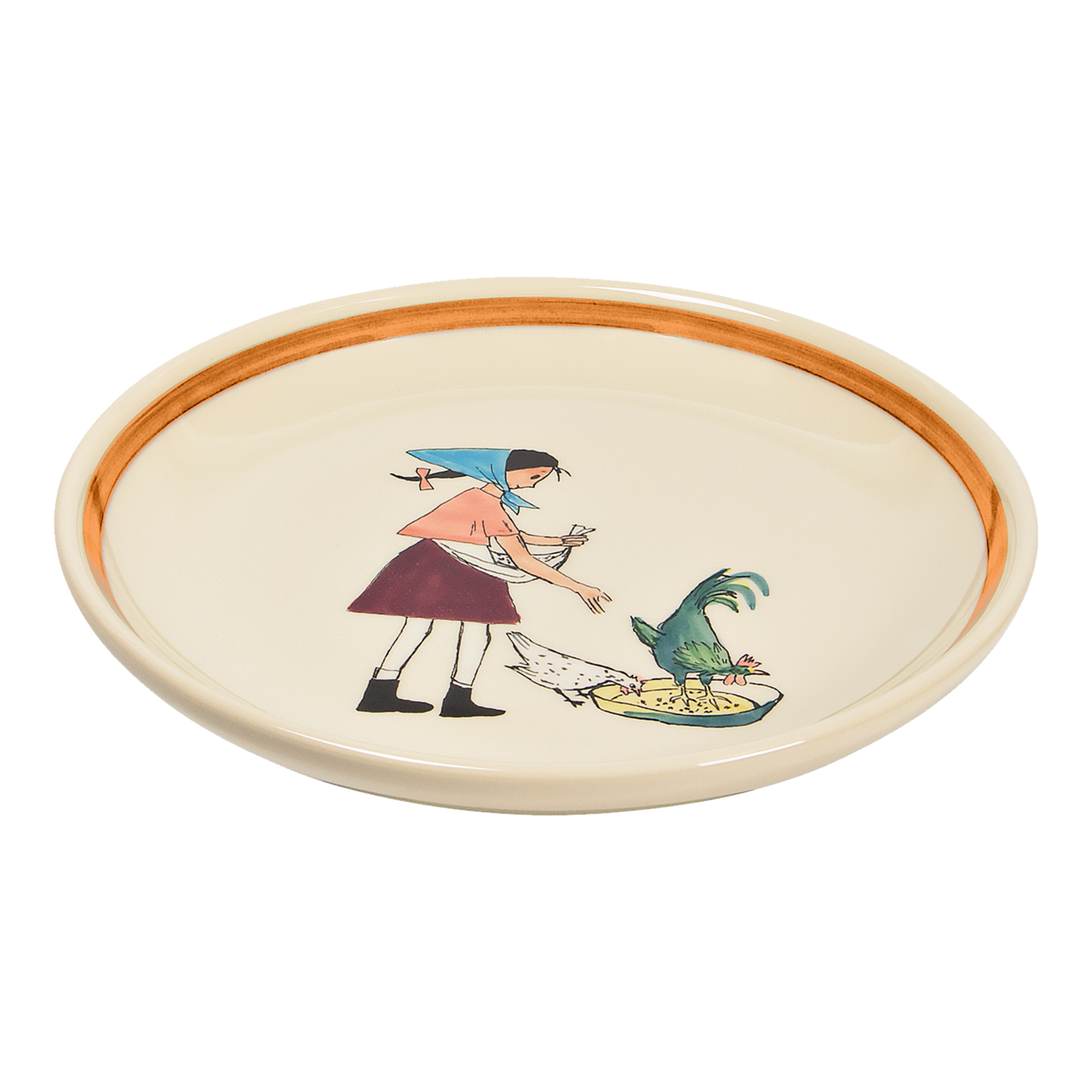 Plate Flurina with chicken ceramic 21cm