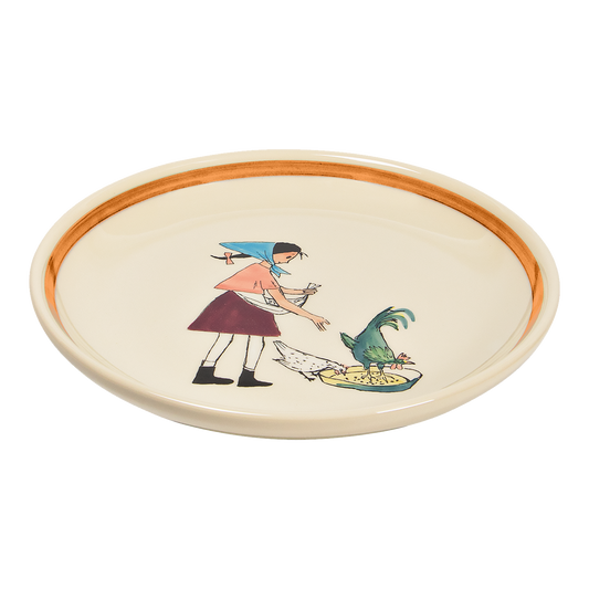 Plate Flurina with chicken ceramic 21cm