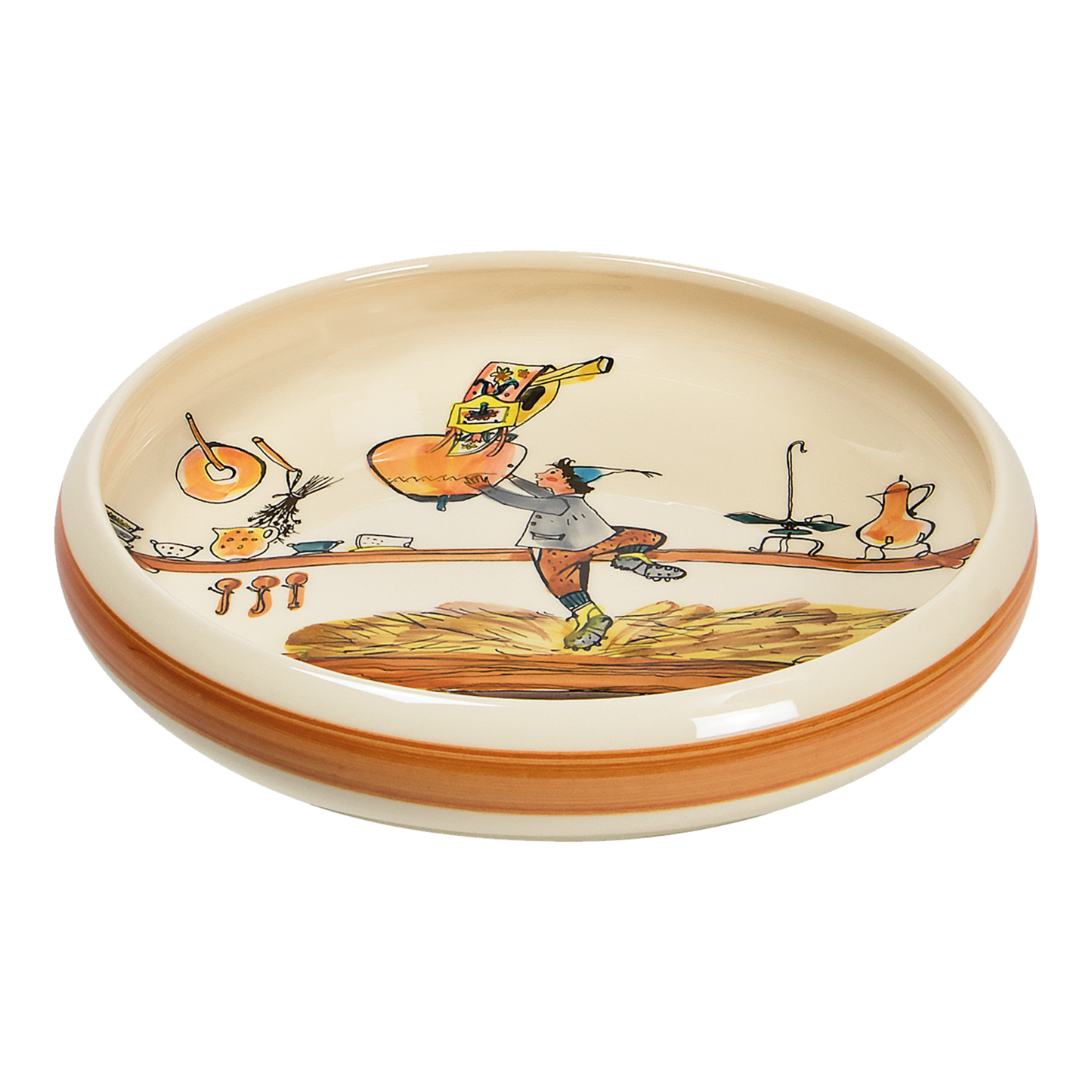 Children's plate Ursli brings bell high rim ceramic