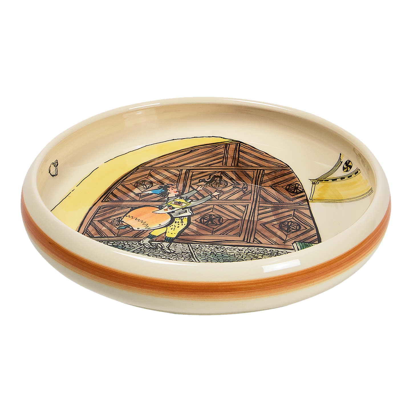 Children's plate Ursli at the gate high rim ceramic