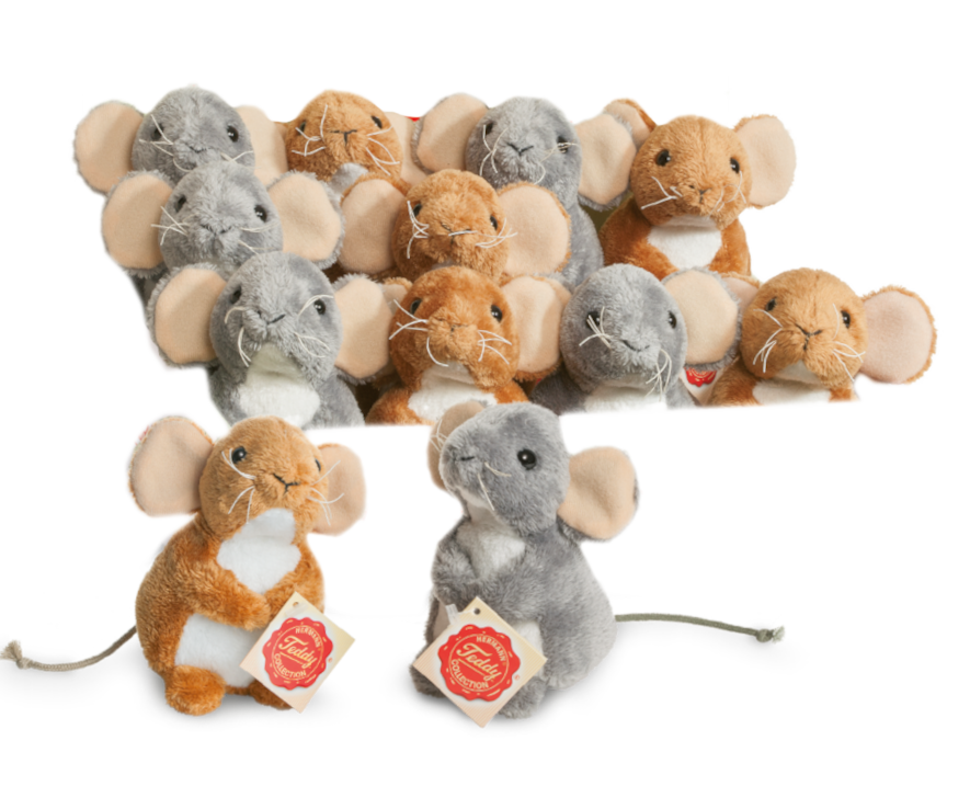 Maus 2-farb sort. Plüschtier 11cm