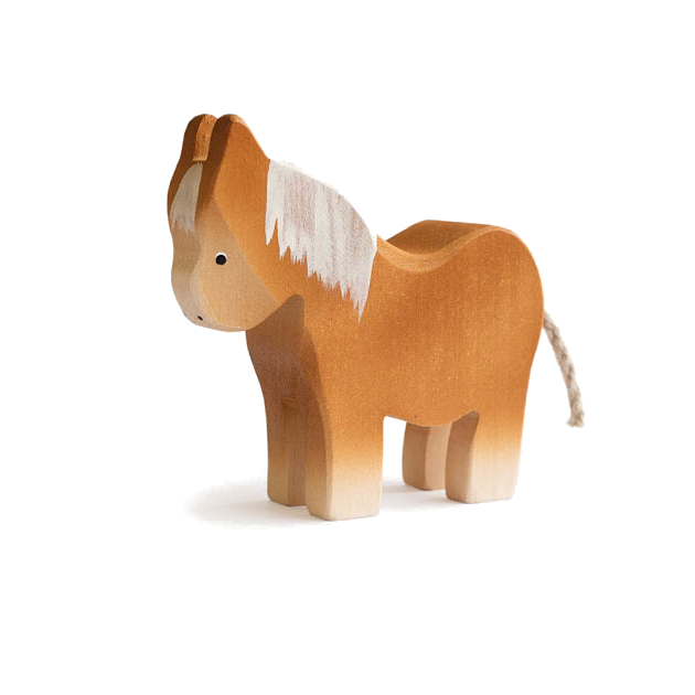 Pony braun Holztier