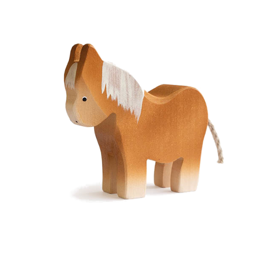 Pony braun Holztier