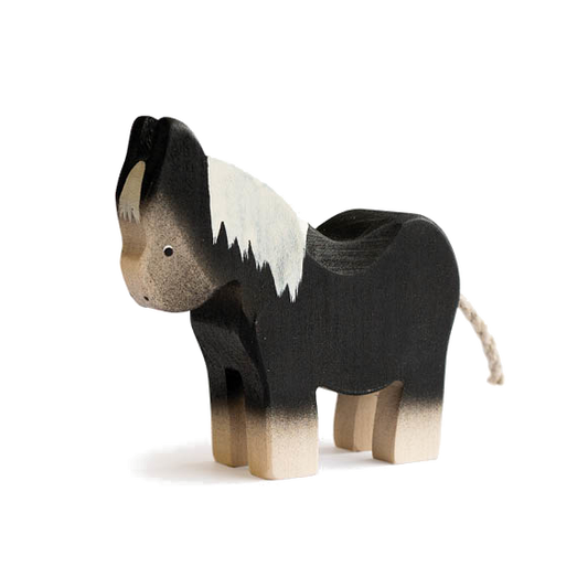 Pony schwarz Holztier