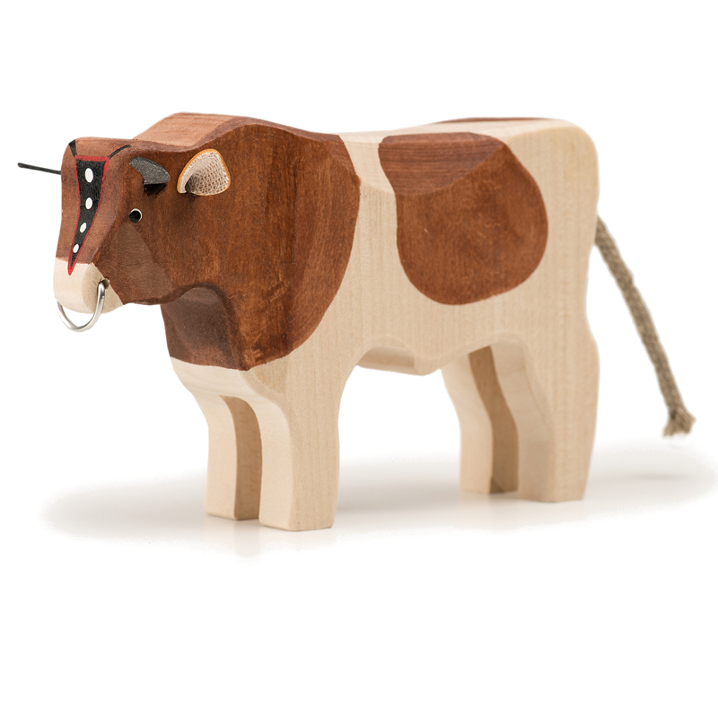 Stier stehend Red-Holstein Holztier