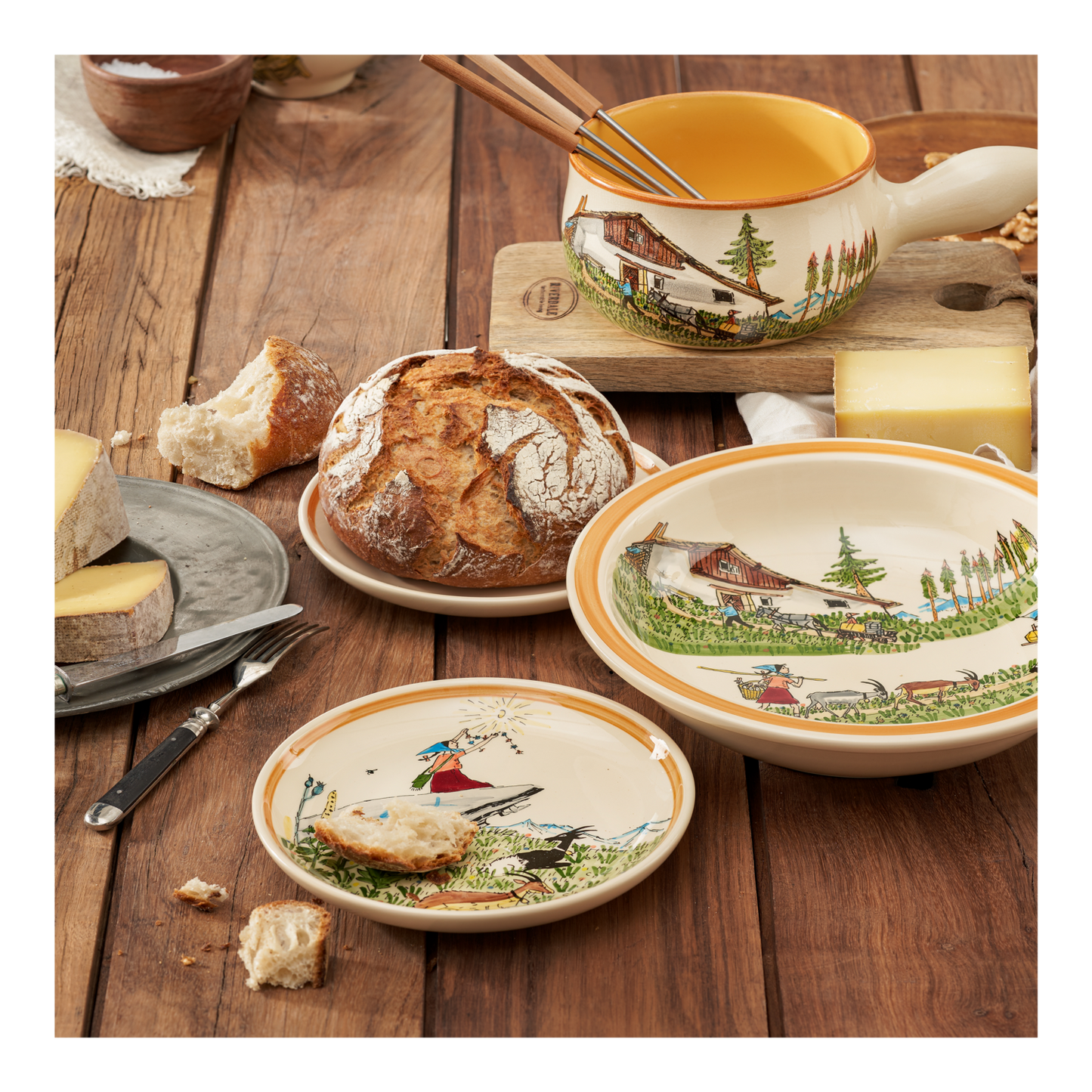 Bowl Alpine Hut Flurina&amp;Ursli Ceramic 29cm