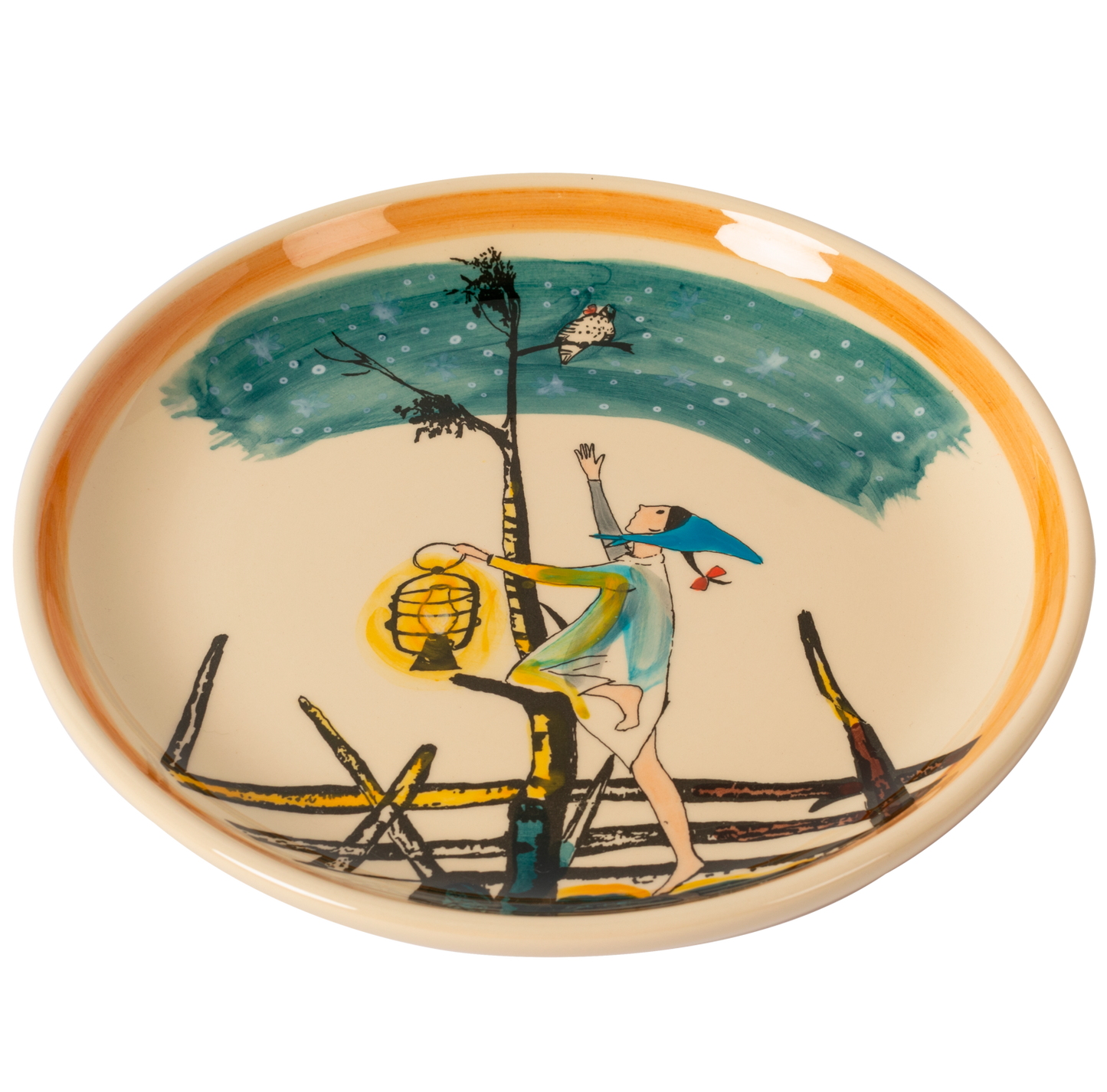 Teller Flurina mit Wildvöglein Keramik 21cm