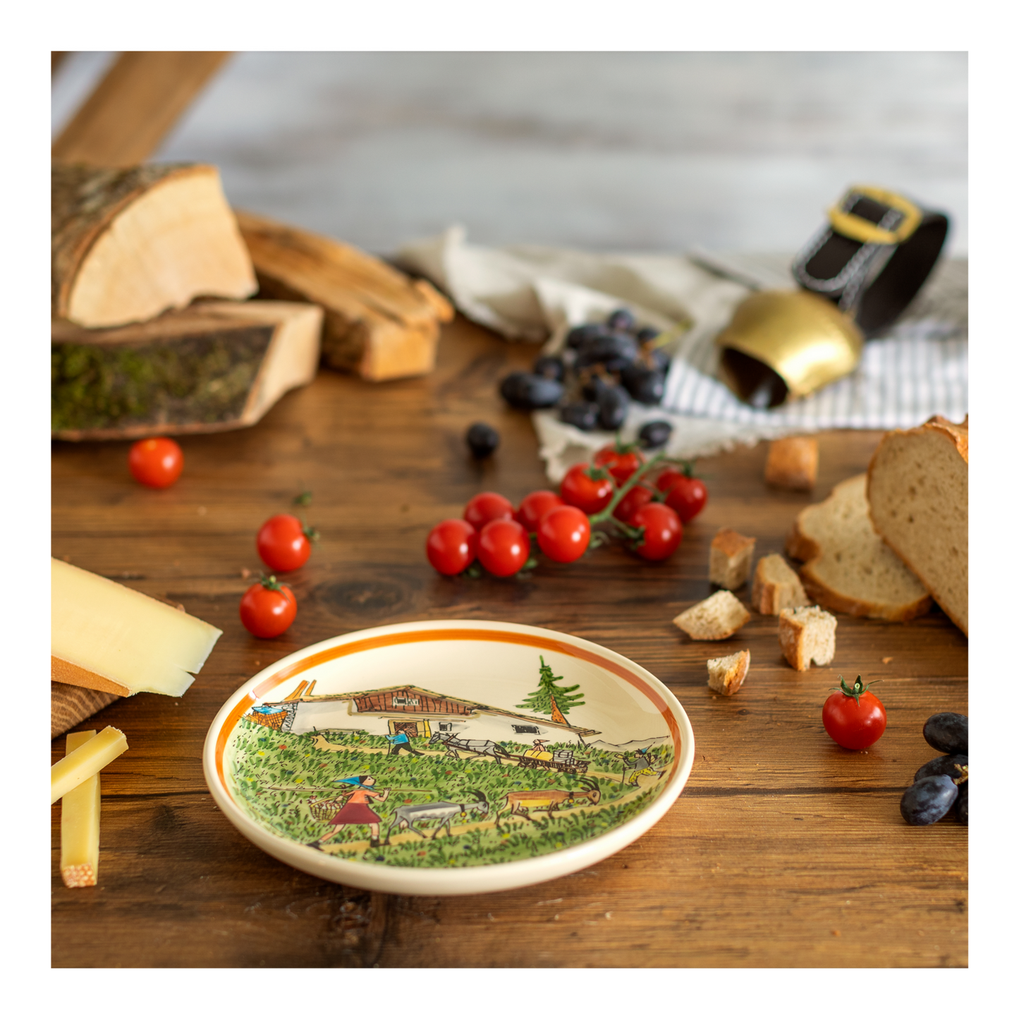 Plate Alphütte Ursli&amp;Flurina Ceramic 21cm